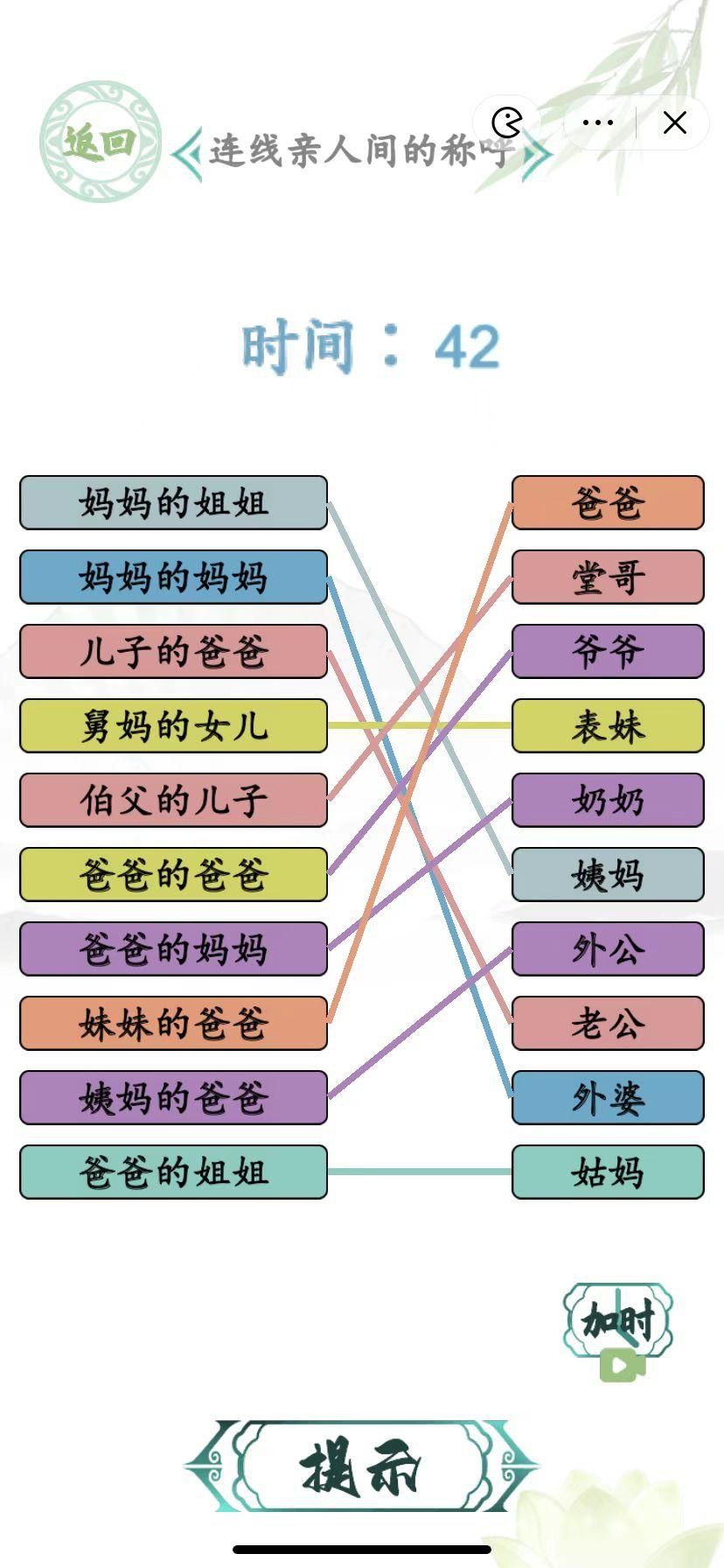 汉字找茬王连线亲人间的称呼攻略 连线亲人间的称呼怎么过？[图]图片1